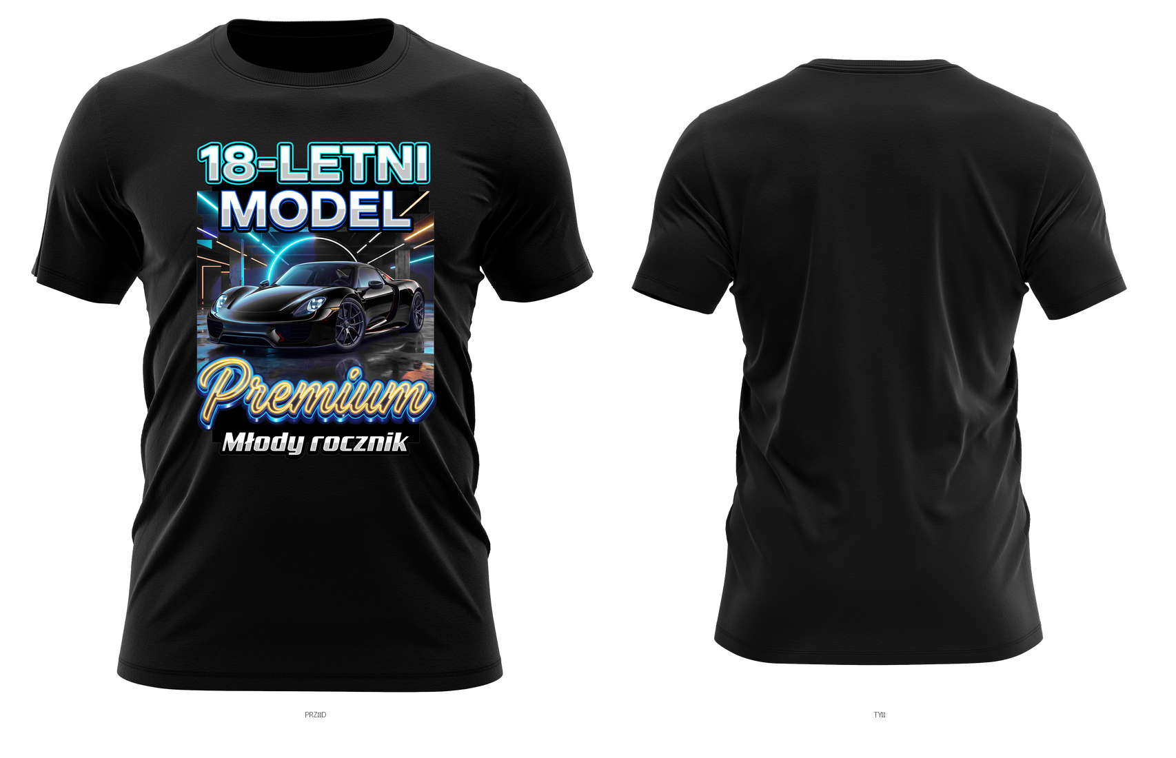 18-letni model premium (czarne auto) — młody rocznik